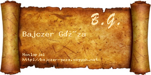 Bajczer Géza névjegykártya